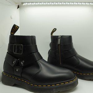 Dr Martens Harness Chelsea Ankle Boots Women's Size 6 Black Leather Biker Buckle